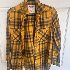 Mossimo Supply Co. Yellow and Black Plaid Shirt